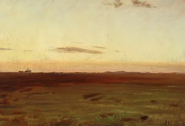 Vista de la pradera y las dunas al sol del atardecer.