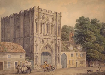 La fachada oeste de la puerta de la abadía, Bury St. Edmunds, 1788-1801