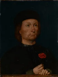 Retrato de un hombre con una rosa