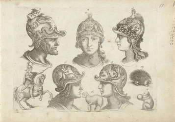 Hoja de ejercicios con ejemplos de dibujo: cabezas y animales