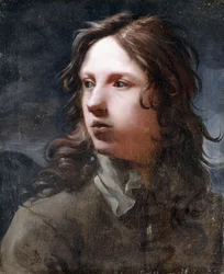Un Joven, busto, con Chaqueta Gris