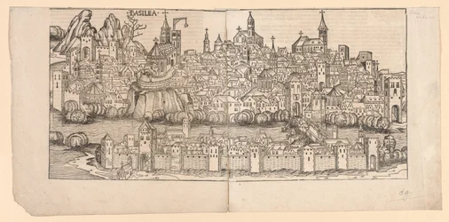 Crónica de Núremberg: Vista topográfica de Basilea, Suiza