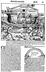 Página del libro La Crónica de Núremberg, de Hartmann Schedel, 1493