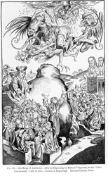 El Reinado del Anticristo, del Liber Chronicarum, publicado en 1493, ilustración de Ciencia y Literatura en la Edad Media y el Renacimiento, escrito y grabado por Paul Lacroix, 1878