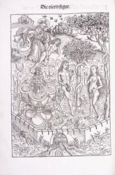 Adán y Eva en el Jardín del Edén, 1491