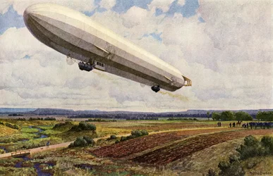 Ascenso de un dirigible militar alemán
