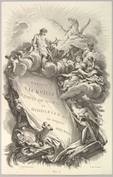 Frontispicio para el Tombeau de Charles Sackville, conde de Dorset, ca. 1736