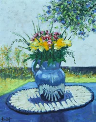 La Vase Bleu, 2003 (óleo sobre tabla)