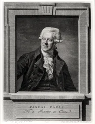 Retrato de Pascal Paoli, grabado por Benoit Louis Henriquez