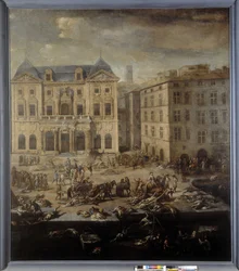 Vista del Ayuntamiento (de Marsella) durante la peste de 1720