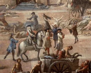 Vista del Ayuntamiento (de Marsella) durante la peste de 1720