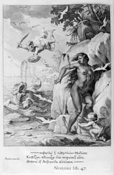Perseo libera a Andrómeda del monstruo marino, 1655