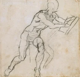 Un hombre desnudo sentado