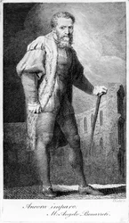 Ancora imparo, grabado por William Blake, ilustración de «Lecciones sobre pintura» de Henry Fuseli, publicado en 1801