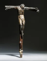 Grupo de crucifixión de Cristo, el Buen Ladrón y el Mal Ladrón