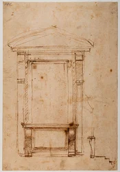 Ventana arrodillada para el palacio de los Médicis, c. 1517 (dibujo)