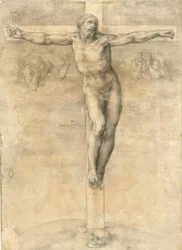 Crucifixión con dos ángeles