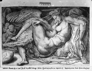Leda, grabado por Jacobus Bos, Boss o Bossius