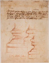 Bases de pilares para la Sacristía Nueva, inscripciones manuscritas