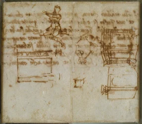 Bocetos ligeros de arquitectura y un pequeño estudio de figura, finales del siglo XV-principios del siglo XVI