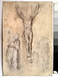 Estudio para una crucifixión (representación de Cristo en la cruz con la Virgen y San Juan)