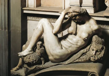 La Noche, detalle de la tumba de Juliano de Médici, duque de Nemours