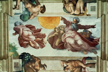 La Capilla Sixtina; frescos del techo tras la restauración (fresco)