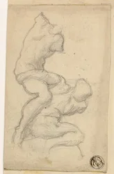 Dos figuras luchando