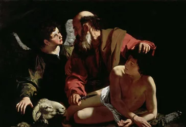 Abraham sacrificando a Isaac por Caravaggio, Michelangelo (1571-1610)