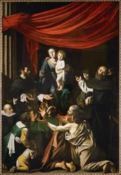 Virgen del Rosario con Santo Domingo y San Pedro Mártir (óleo sobre lienzo)
