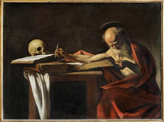 San Jerónimo escribiendo ... (pintura sobre lienzo)