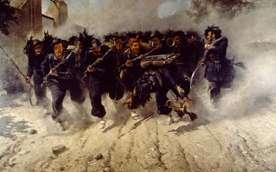 Carga de los Bersaglieri en Porta Pia, por Michele Cammarano