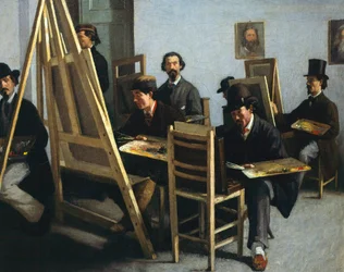 Escuela de pintura, circa 1865
