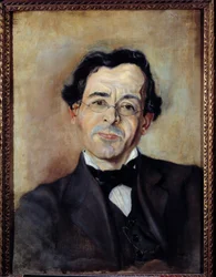 Retrato de Paul Leautaud (1872-1956) escritor y columnista. Pintura de Theodore Catti, siglo XX