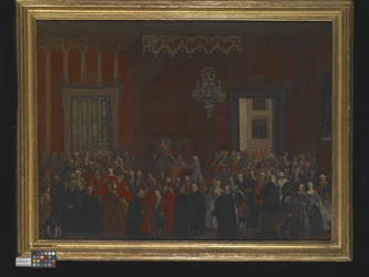 Ceremonia civil de la ascensión de Fernando IV al trono de Nápoles en 1759, hacia 1780 (óleo sobre lienzo)