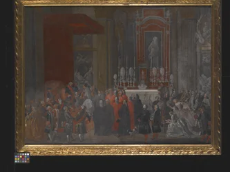 Ceremonia religiosa con motivo de la ascensión de Fernando IV al trono de Nápoles