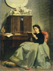 Esposa leyendo por Michele Gordigiani
