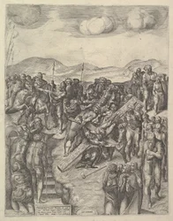 La crucifixión de San Pedro, después de los frescos de Miguel Ángel en la Capilla Paulina