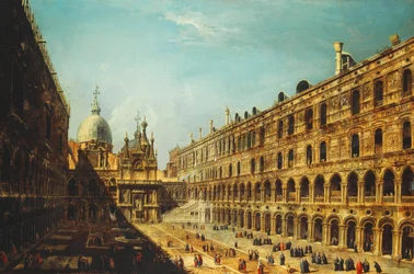 El patio del Palacio Ducal, Venecia