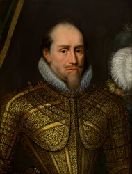 Retrato de un hombre con armadura (óleo sobre lienzo)