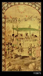 La Conquista de México: Hernando Cortés (1485-1547) ordena la destrucción de los barcos y se reúne con los embajadores de Moctezuma (1466-1520) en 1520