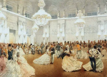 Baile en el Salón de Conciertos del Palacio de Invierno durante la Visita Oficial de Nasir al-Din Shah en mayo