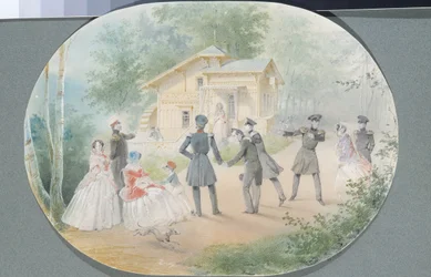 Molino infantil en el Parque de Alejandría en Peterhof