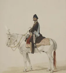 Retrato ecuestre de Naser al-Din Shah Qajar 1831-1896, 1873