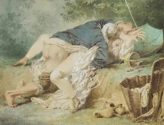 Amantes en un parque, 1865