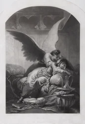 Tamara y el demonio. Ilustración del poema El demonio de Mikhail Lermontov