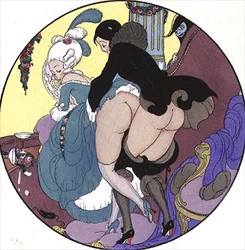 Maestro asaltando a su alumno, placa 26 de Los placeres de Eros, pub. 1901 en Leipzig