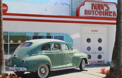 West coast diner (óleo sobre panel)