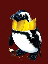 Pingüino de Navidad en óxido rojo, 2020