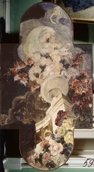 Crisantemos (Crisantemos) - Pintura de Mikhail Alexandrovich Vrubel (Vrubel) (1856-1910), óleo sobre lienzo